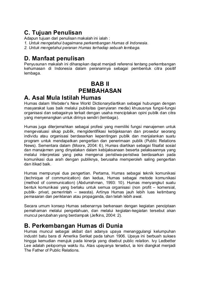 Makalah Perkembangan Public Relation