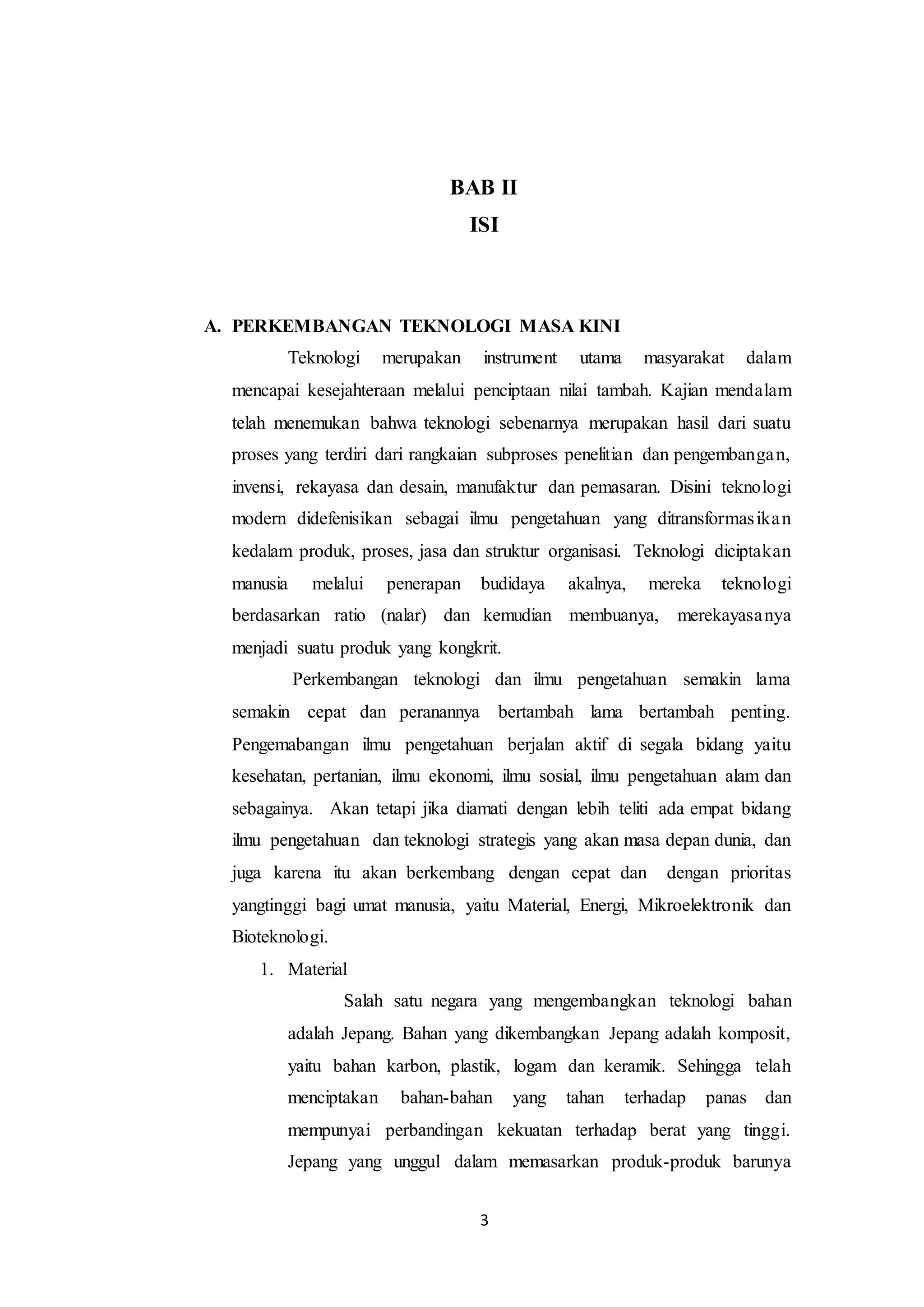 Makalah perkembangan teknologi | DOCX