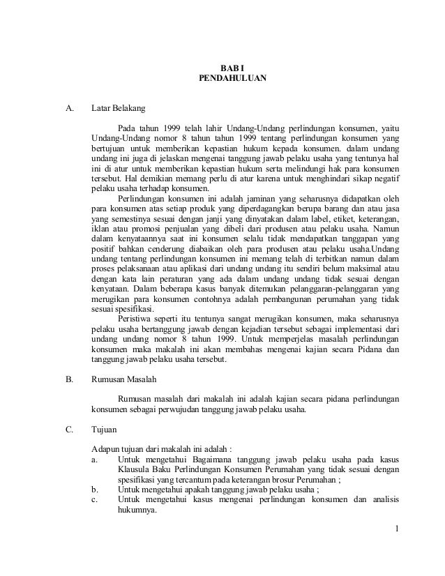 Makalah Perlindungan Konsumen Perumahan
