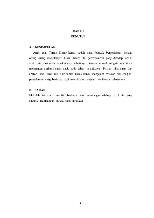 Makalah permasalahan anak tk 1