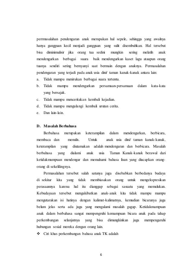 Makalah permasalahan anak tk lengkap