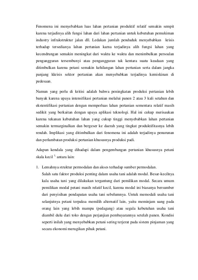 Makalah Permasalahan Dan Strategi Pengembangan Sektor Pertanian
