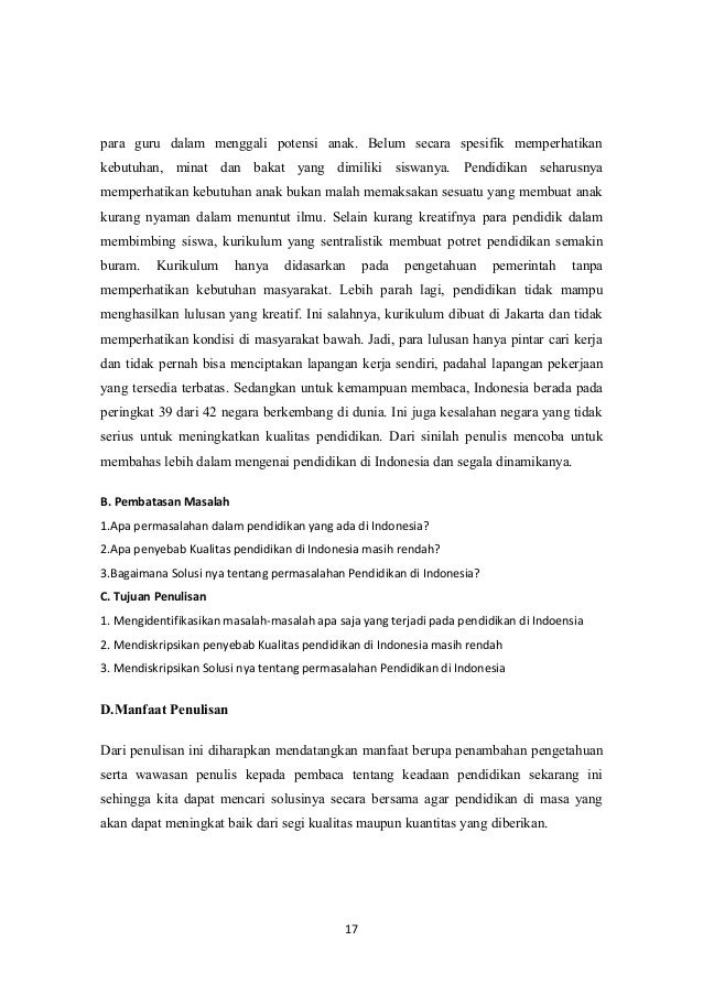 Makalah Permasalahan Pendidikan Di