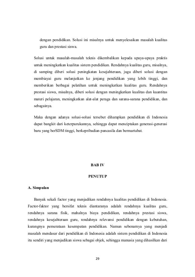 Makalah Permasalahan Pendidikan Di
