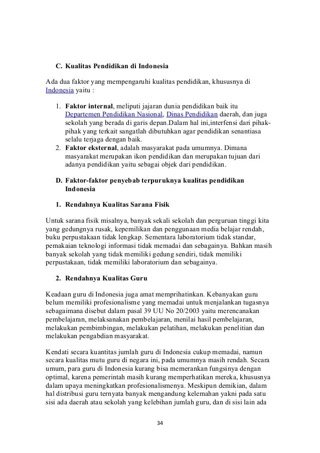 Makalah Permasalahan Pendidikan Di