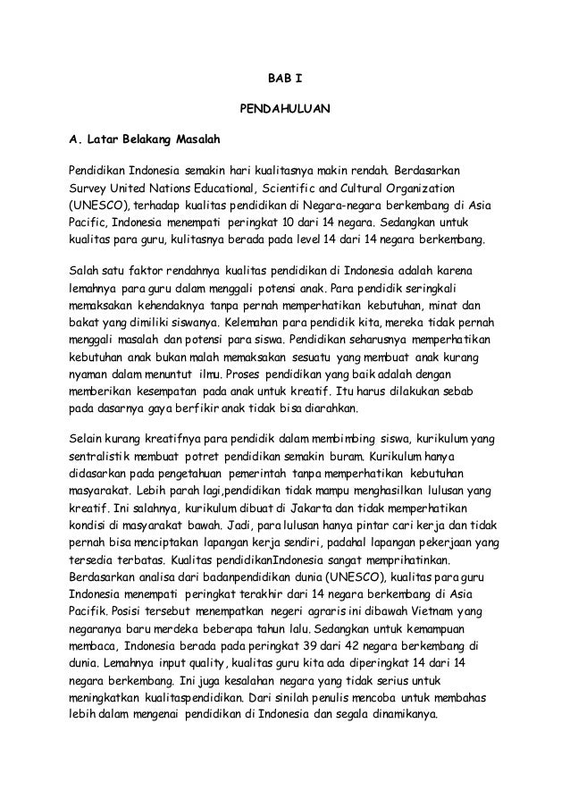 Makalah Latar Belakang Pendidikan Guru Di Indonesia Contoh Makalah