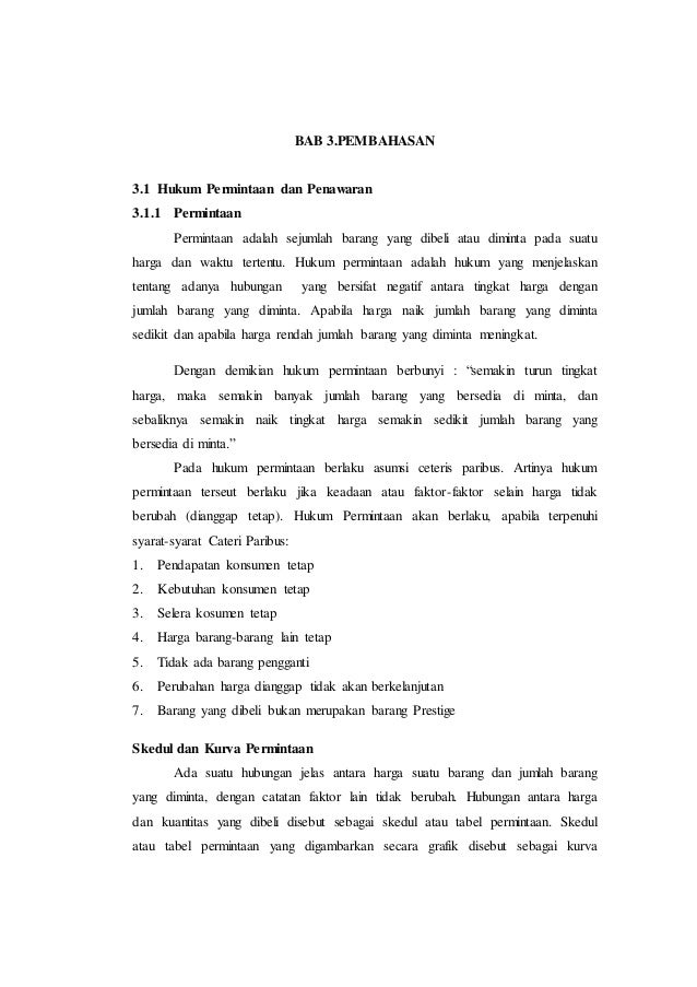 Makalah Permintaan Dan Penawaran