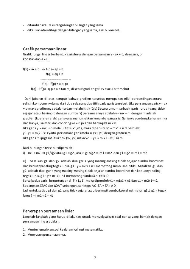 Makalah persamaan dan pertidaksamaan linear