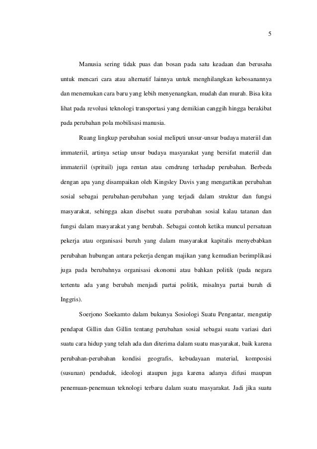 Makalah Perubahan Sosial Masyarakat Terhadap Pendidikan