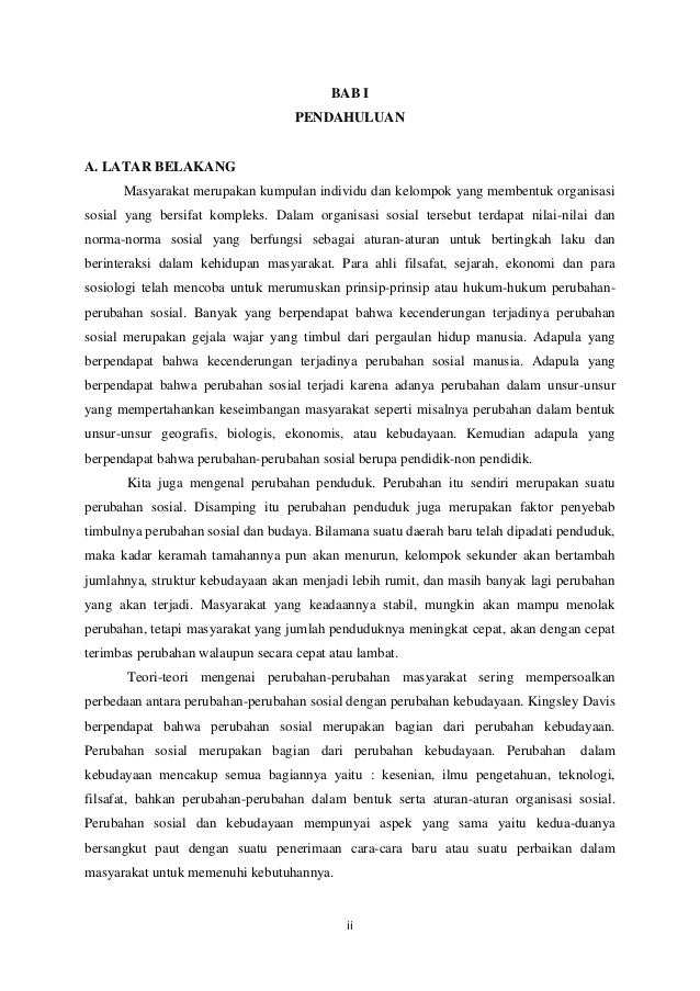 Makalah perubahan sosial budaya