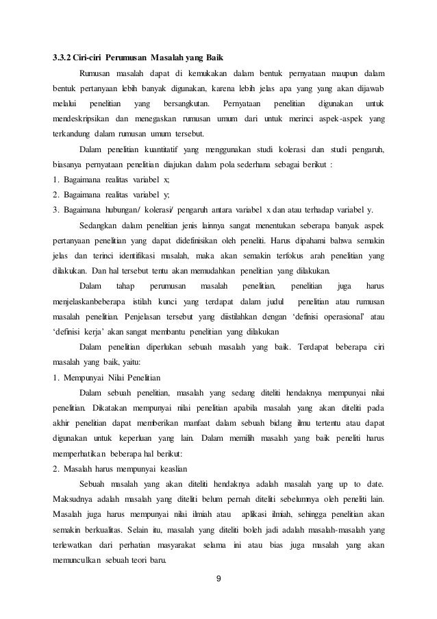 Makalah Perumusan Masalah Penelitian