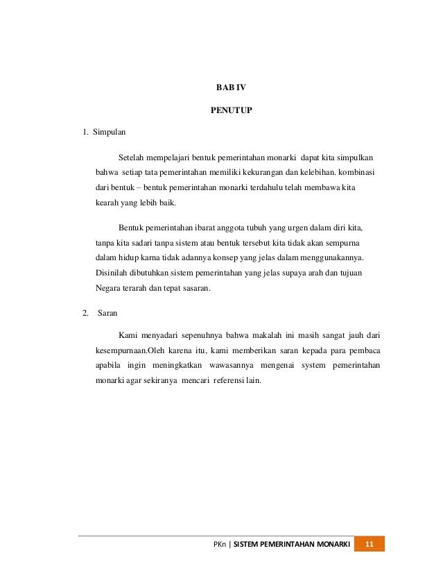 Makalah Pkno Sistem Pemerintahan Monarki