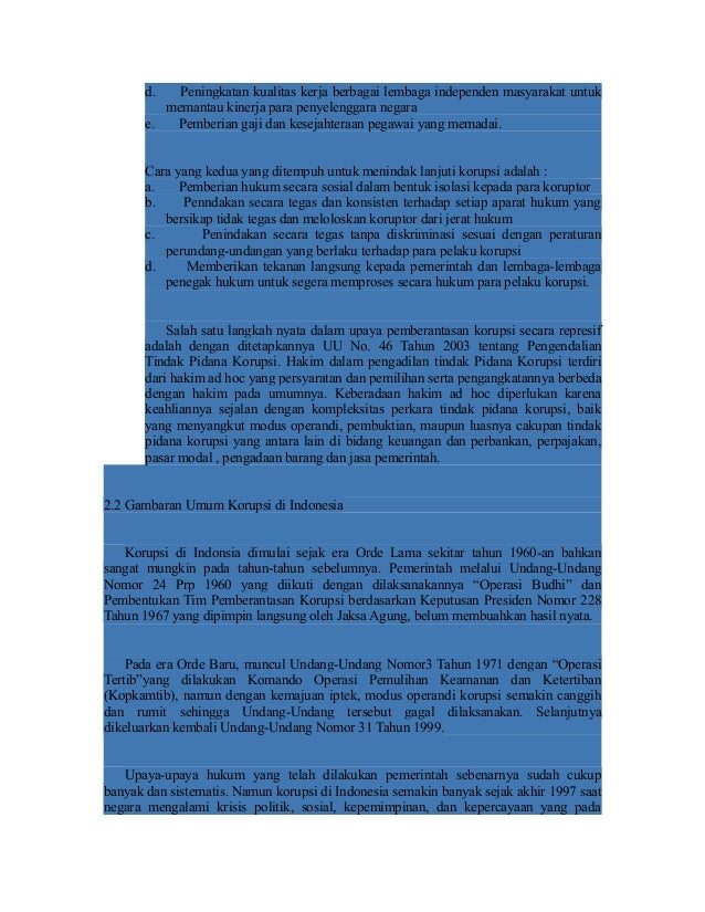 Makalah pkn tentang pemberantasan korupsi