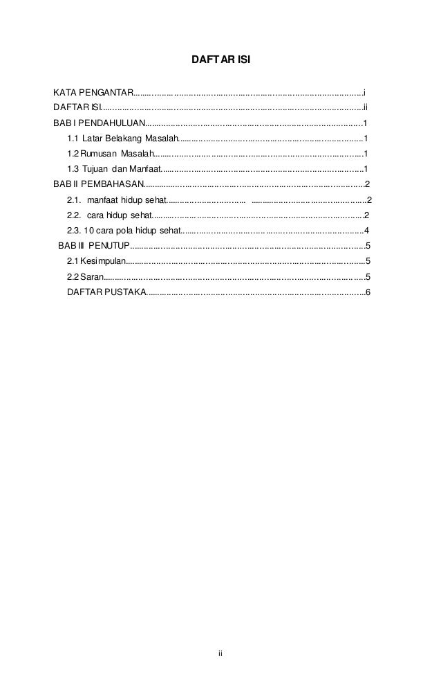 26++ Contoh daftar isi makalah tentang pola hidup sehat ideas