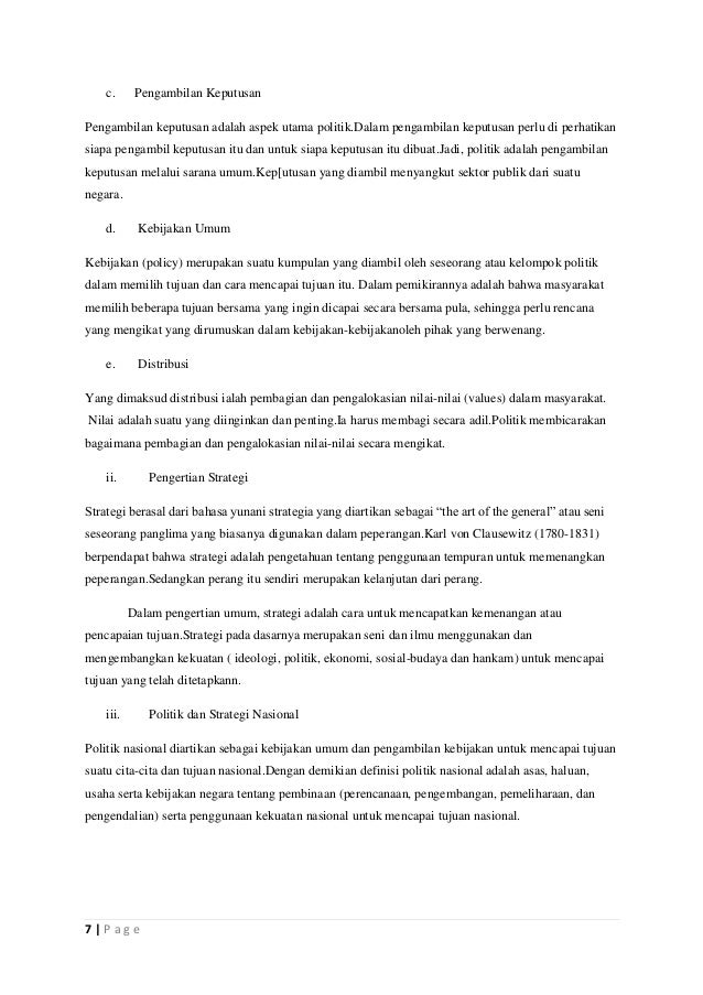 Makalah Politik Dan Strategi Nasional