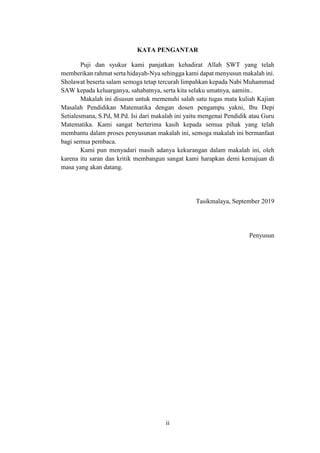 Problem Yang Dihadapi Problematika yang Dihadapi Guru Matematika | PDF