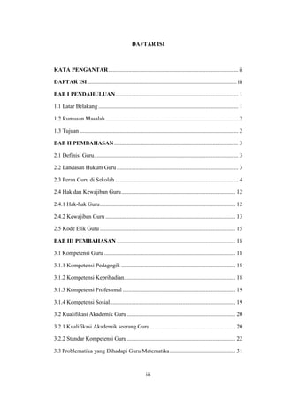 Problem Yang Dihadapi Problematika yang Dihadapi Guru Matematika | PDF