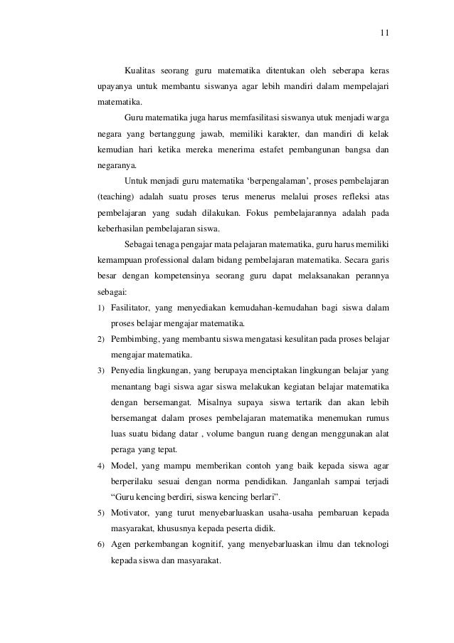 Problematika Yang Dihadapi Guru Matematika