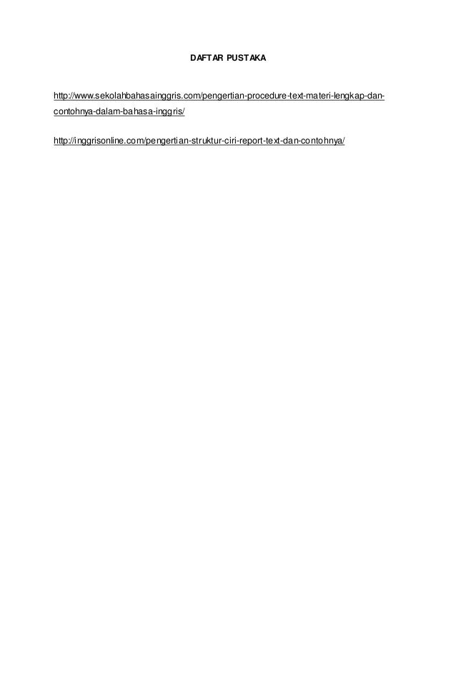 Makalah procedure text dan report text v.2