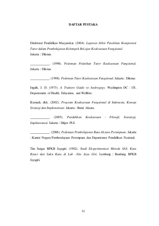 Makalah Program Pemberantasan Buta Aksara