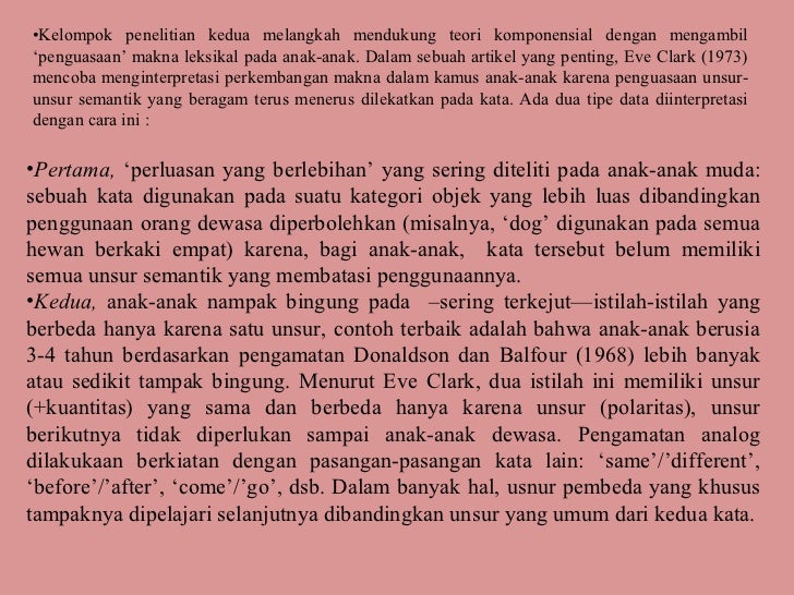 Psikolinguistik Leksikal Semantik : Dari Kata Ke Makna