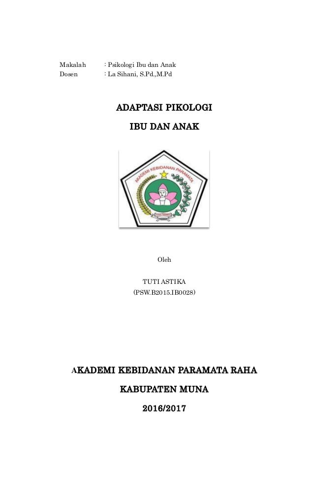 Makalah psikologi ibu dan anak 2