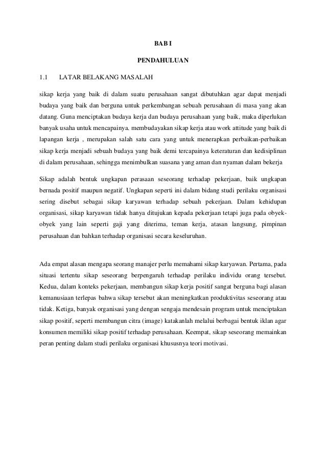 Makalah Psikologi Industri Sikap Kerja