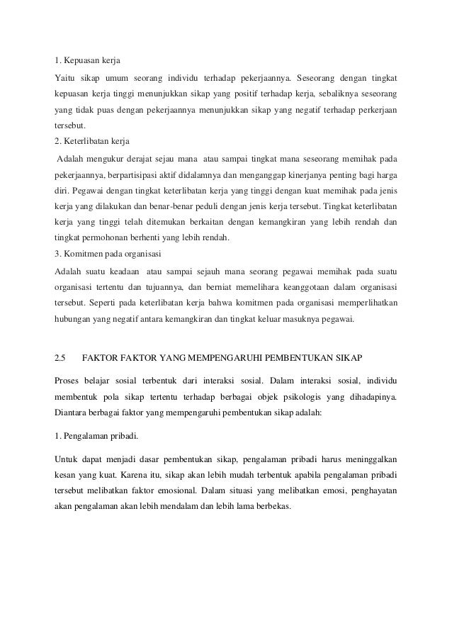 Makalah Psikologi Industri Sikap Kerja