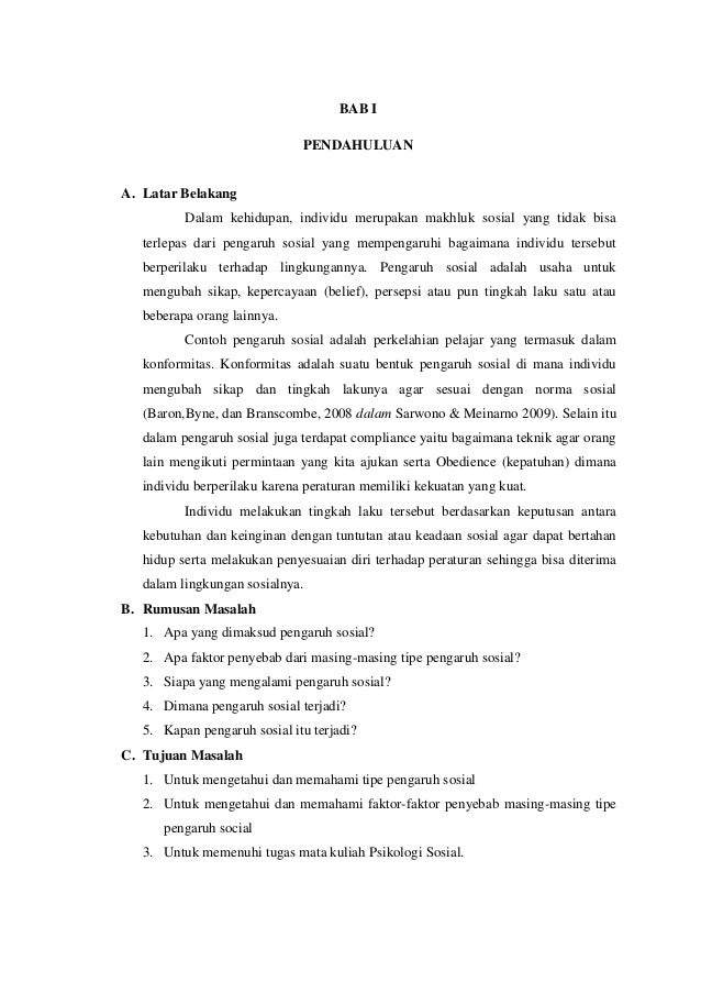 Psikologi sosial - pengaruh sosial