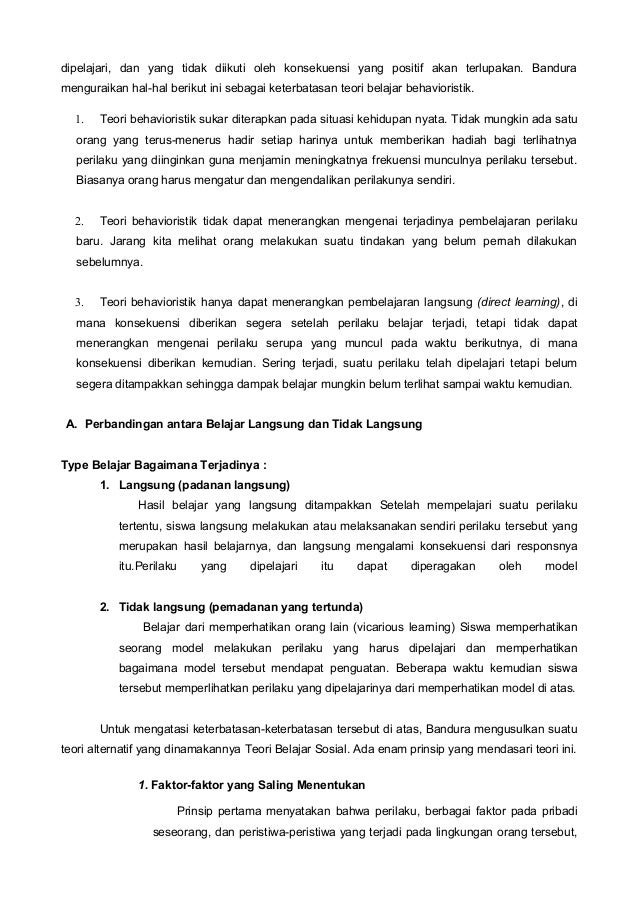 Teori Psikoanalisa Dan Teori Belajar Sosial