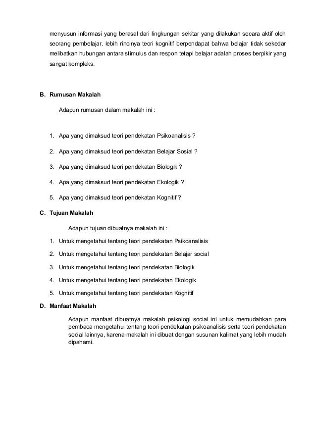 Teori Psikoanalisa dan Teori Belajar Sosial