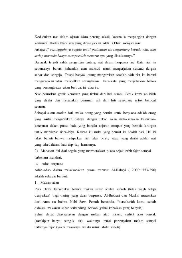 Makalah puasa menurut pandangan hadits