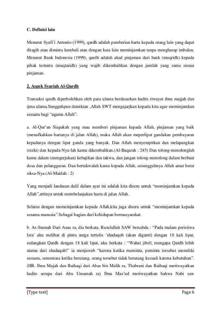 Makalah Qardh Al Hasan