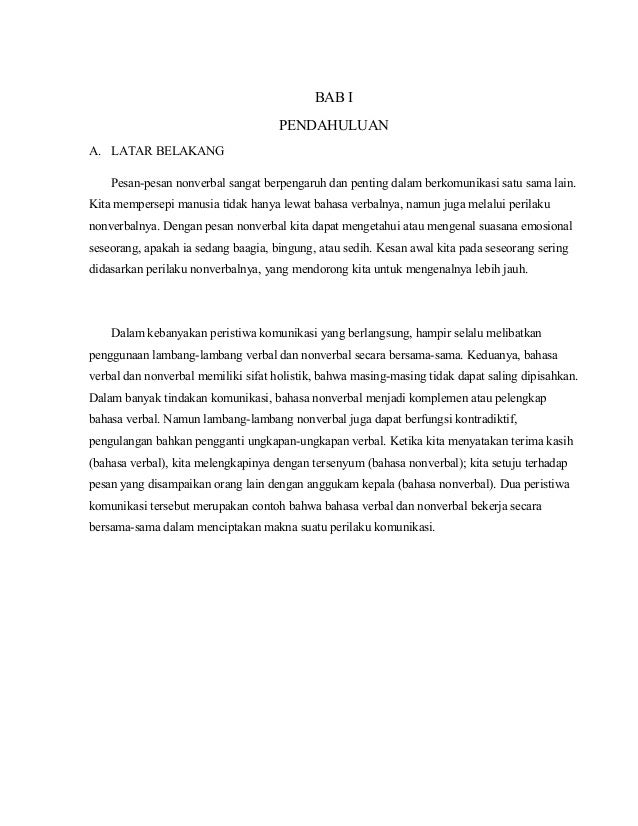 Struktur Komunikasi Non Verbal