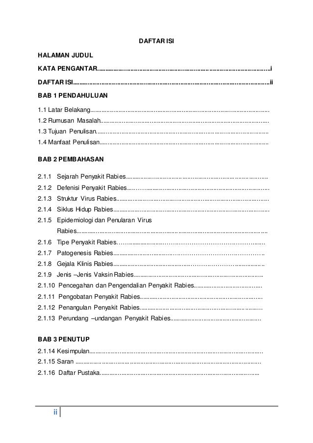 Contoh Daftar Isi Makalah Virus - Simak Gambar Berikut