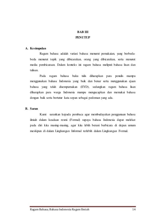 Contoh Makalah Ragam Bahasa