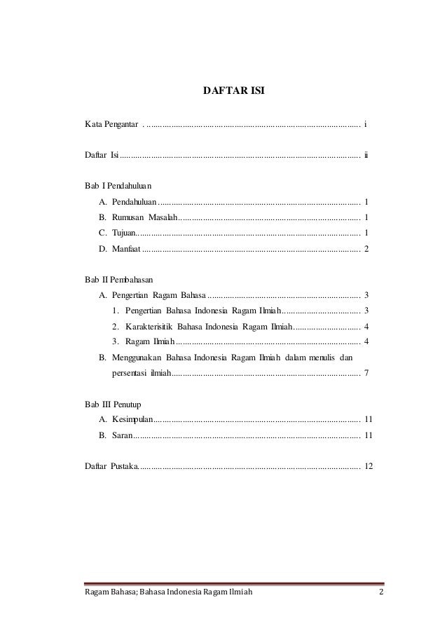 Makalah Ragam Bahasa Bahasa Indonesia Ragam Ilmiah