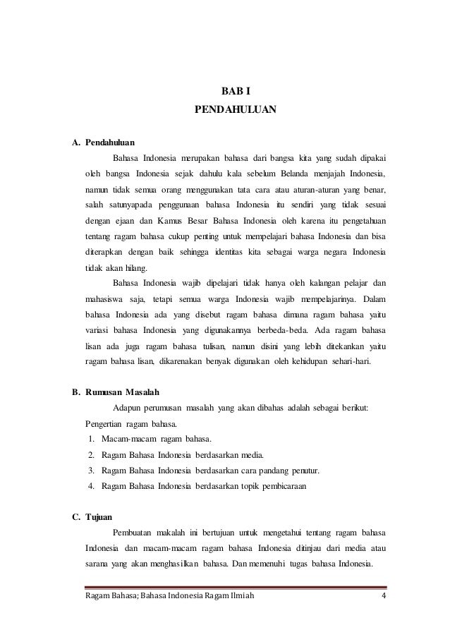 Makalah ragam bahasa, bahasa indonesia ragam ilmiah