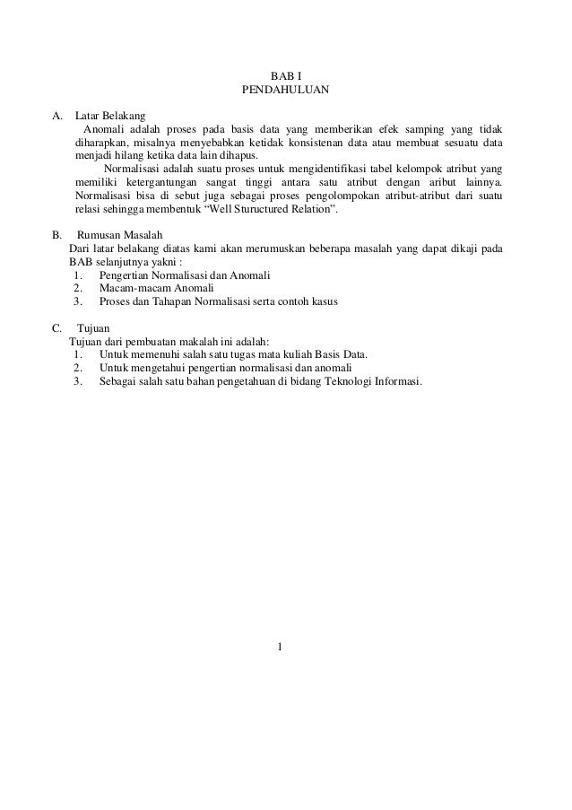 Materi Basis Data Anomali Dan Normalisasi