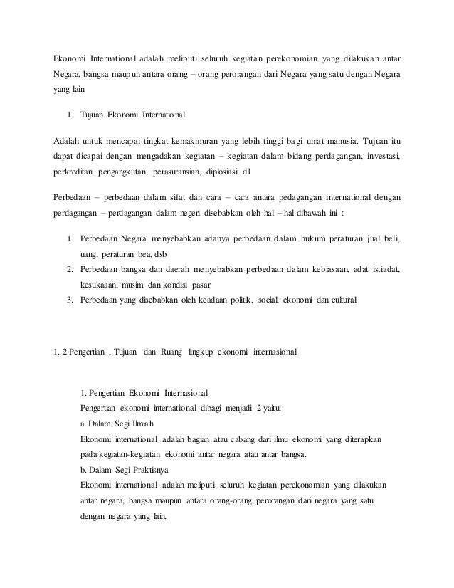 Makalah Resume Ekonomi Internasional Triadi W 11160900 Makalah Resume Ekonomi Internasional Triadi W 11160900