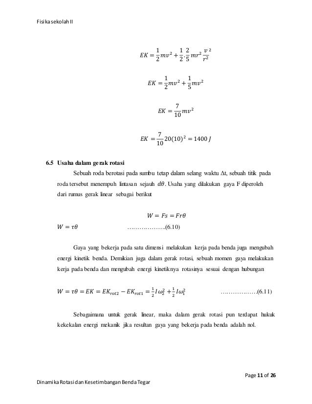 Besaran Dimensi Torsi - Materi Pembelajaran
