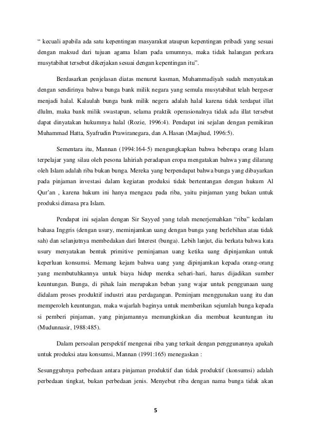 Makalah Perbedaan Riba Dengan Bunga Bank