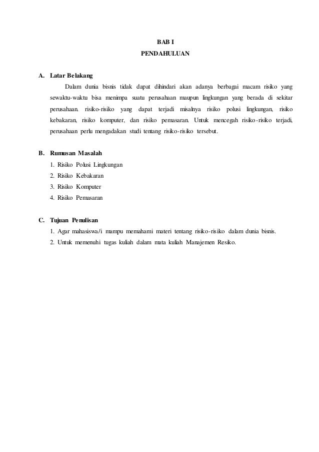 Makalah Risiko Polusi Lingkungan Kebakaran Komputer Dan Pemasaran
