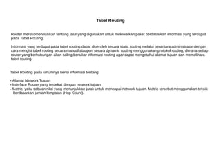 Makalah routing | PDF