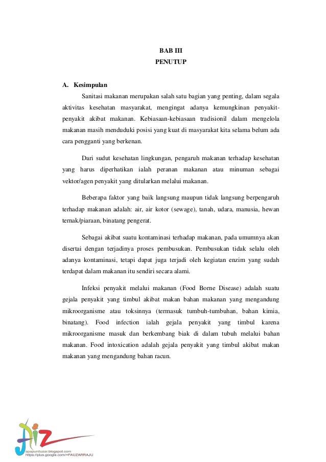 Makalah Sanitasi Makanan