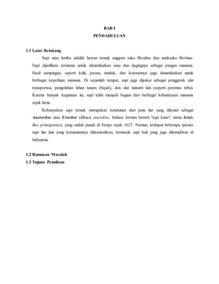 makalah hewan ternak sapi