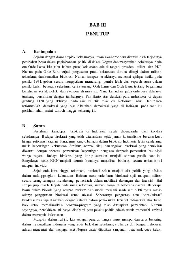 Makalah Sejarah Indonesia Pada Masa Orde Baru Dan Reformasi