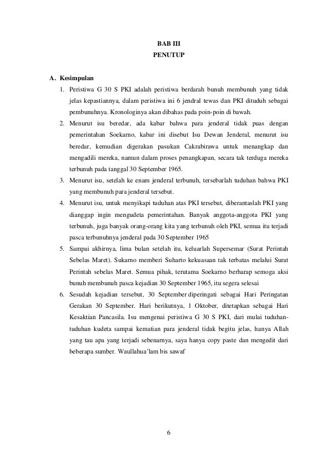 Rangkuman G 30 S Pki Mudah