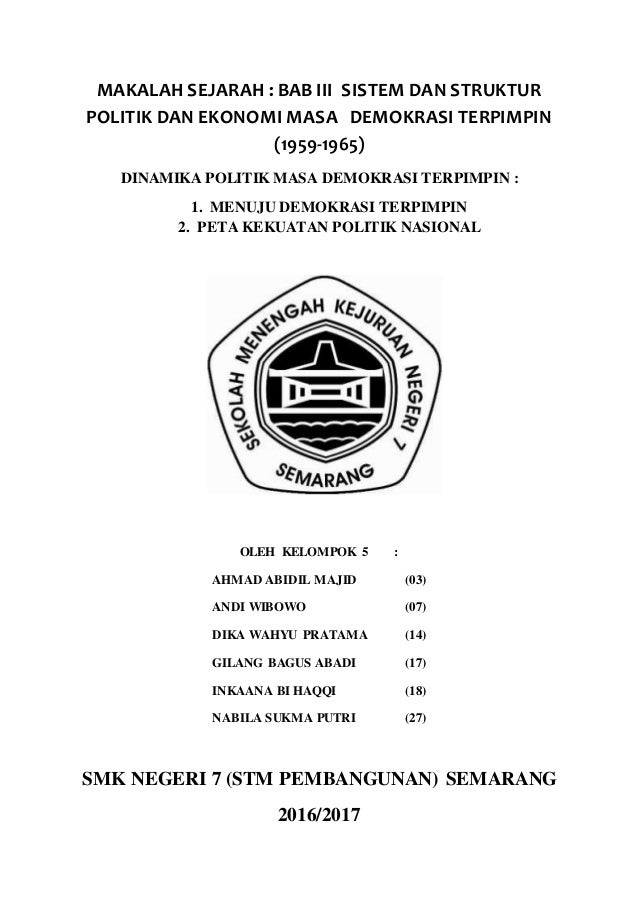 Makalah Sejarah Sistem Dan Struktur Politik Dan Ekonomi Masa Demokr