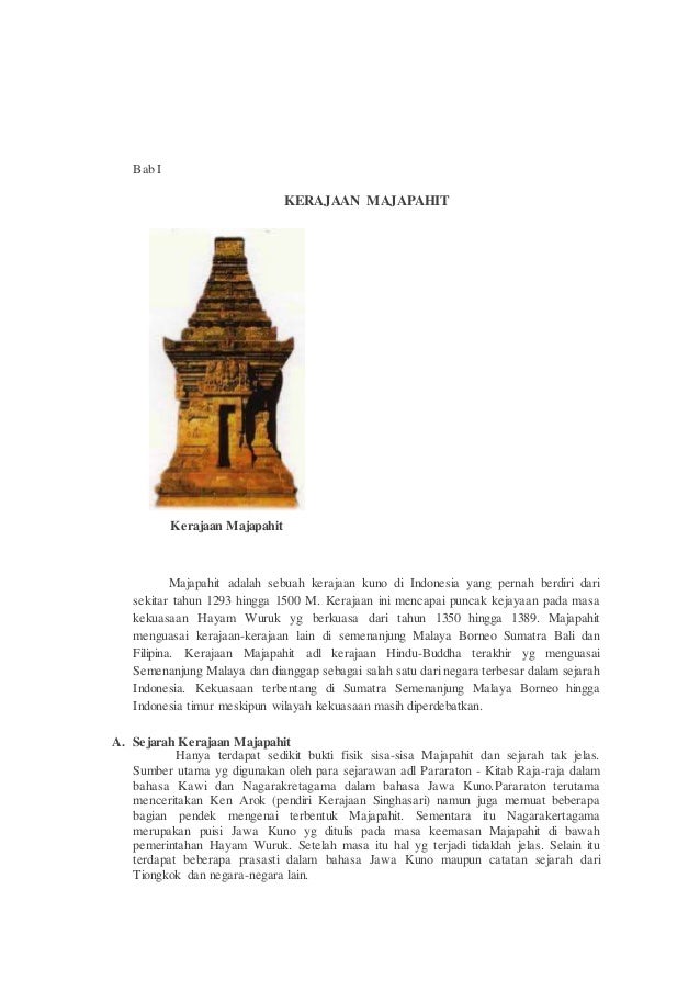 Makalah sejarah kerajaan majapahit & pajajaran - Makalah Sejarah Kerajaan Majapahit Pajajaran 1 638